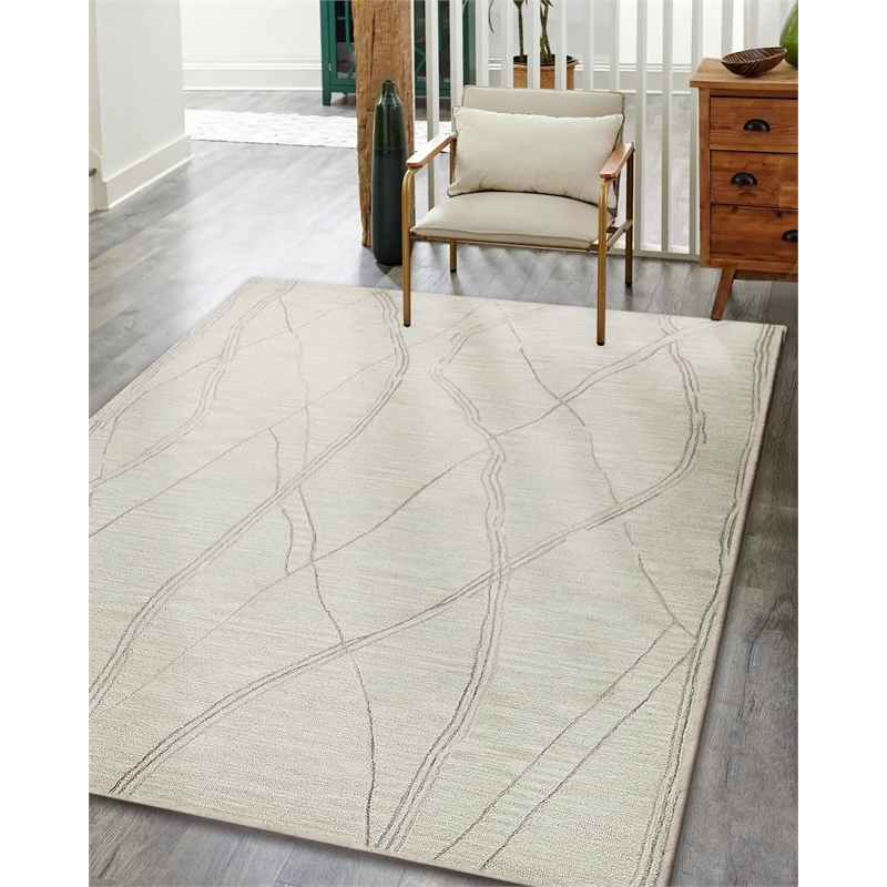 Tangiers Hand-Tufted New Zealand Wool Ivory/Beige 8'x10' Area Rug