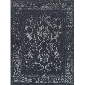 Terras Hand-Knotted Wool/Bamboo Silk Navy/Silver 12'x15' Area Rug