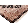 Super Fine Tabriz Hand-Knotted New Zealand Wool Black/Ivory 9'x12' Area Rug
