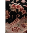 Super Fine Tabriz Hand-Knotted New Zealand Wool Black/Ivory 9'x12' Area Rug