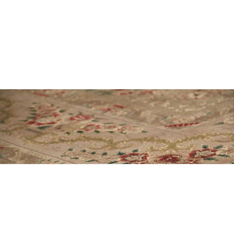 Super Fine Tabriz Hand-Knotted New Zealand Wool Ivory 8'x10' Area Rug