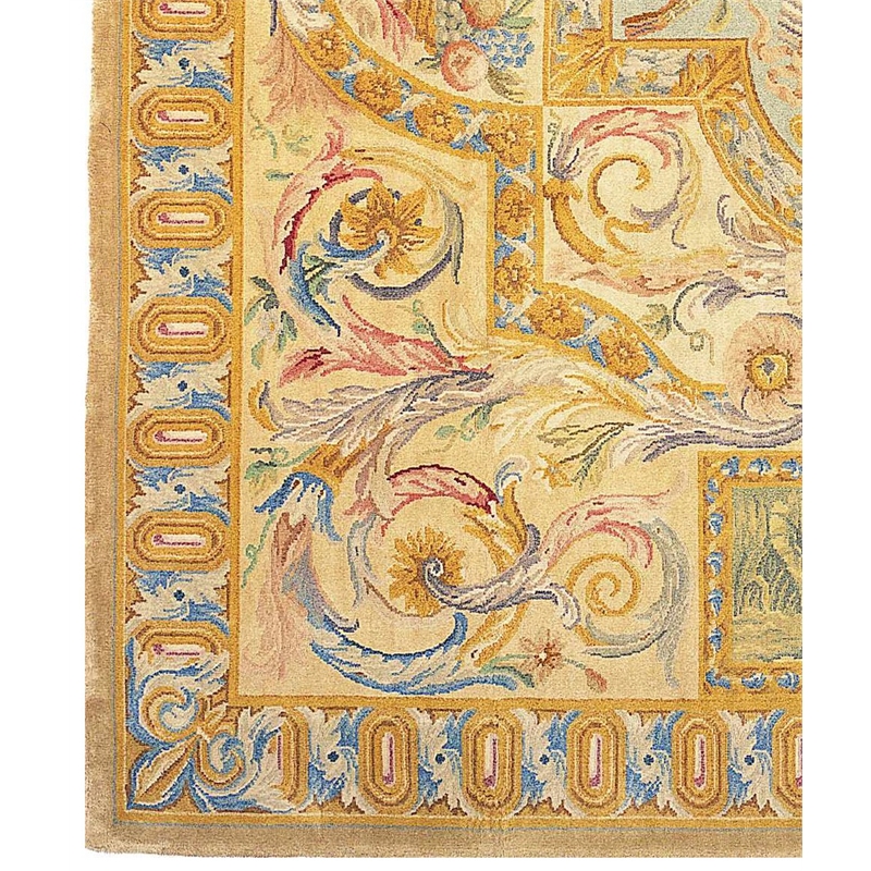 Super Fine Tabriz Hand-Knotted New Zealand Wool Cream 14'x20' Area Rug