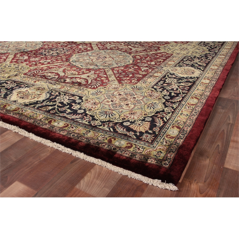 Super Lavar Hand-Knotted New Zealand Wool Maroon 3'x8' Area Rug