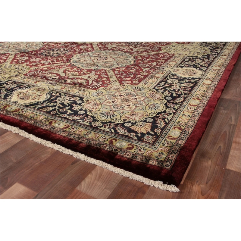 Super Lavar Hand-Knotted New Zealand Wool Maroon 3'x8' Area Rug