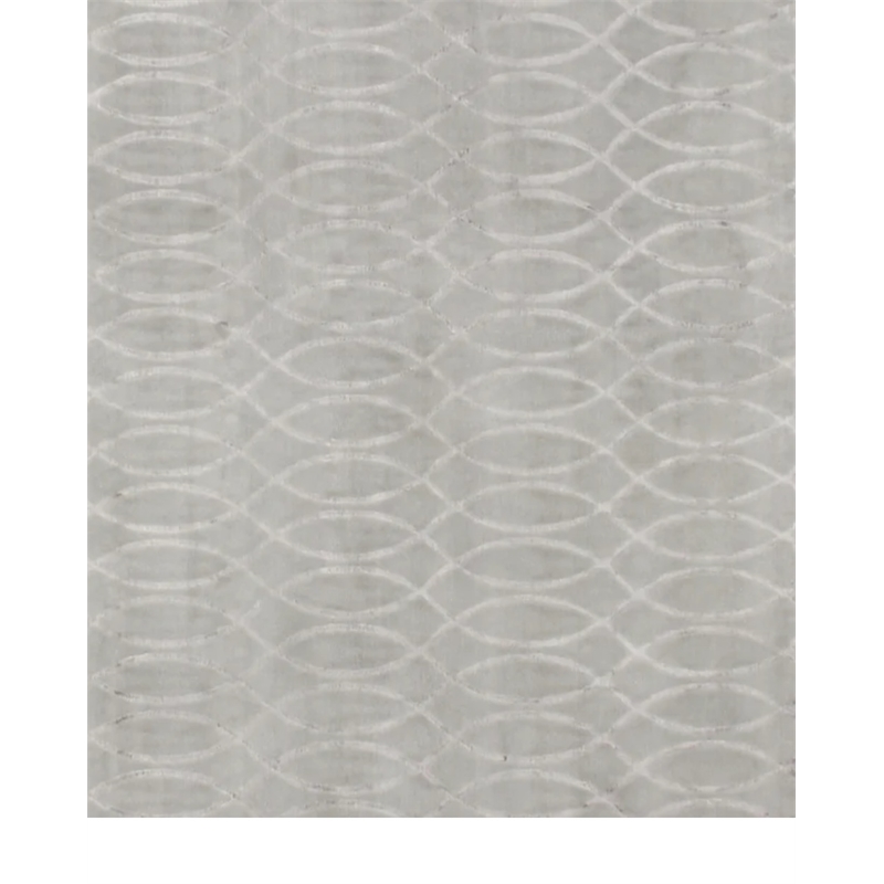 Super Tibetan Hand-Knotted Wool/Bamboo Silk Silver 8'x10' Area Rug