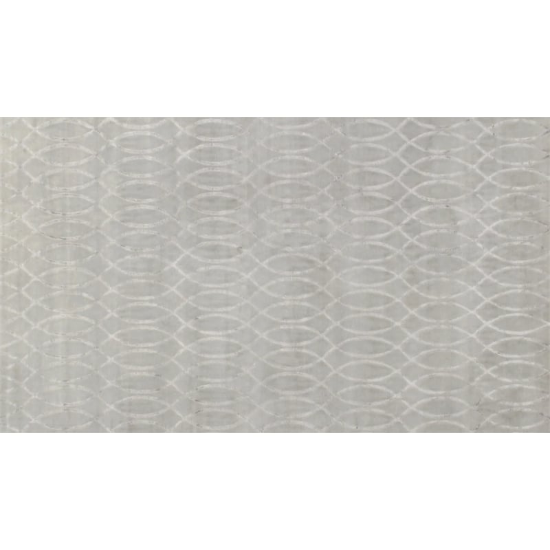 Super Tibetan Hand-Knotted Wool/Bamboo Silk Silver 8'x10' Area Rug