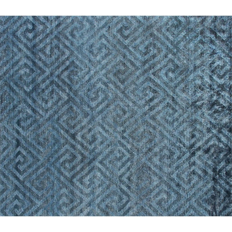 Super Tibetan Hand-Knotted Wool/Bamboo Silk Aqua Blue 12'x15' Area Rug