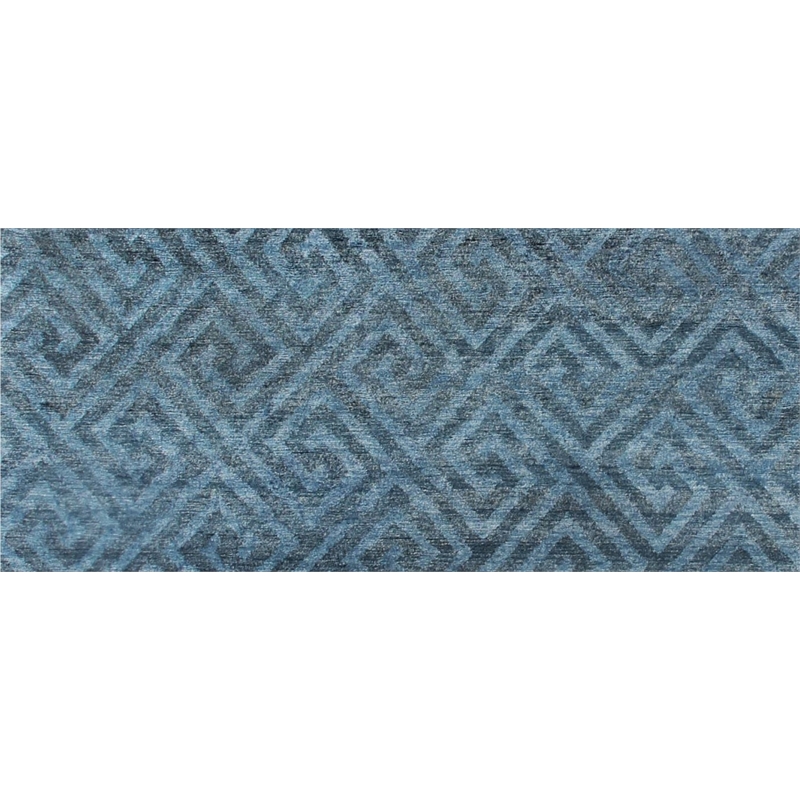 Super Tibetan Hand-Knotted Wool/Bamboo Silk Aqua Blue 12'x15' Area Rug
