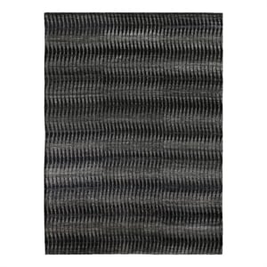 Super Tibetan Hand-Knotted Wool/Bamboo Silk Black/Gray 10'x14' Area Rug