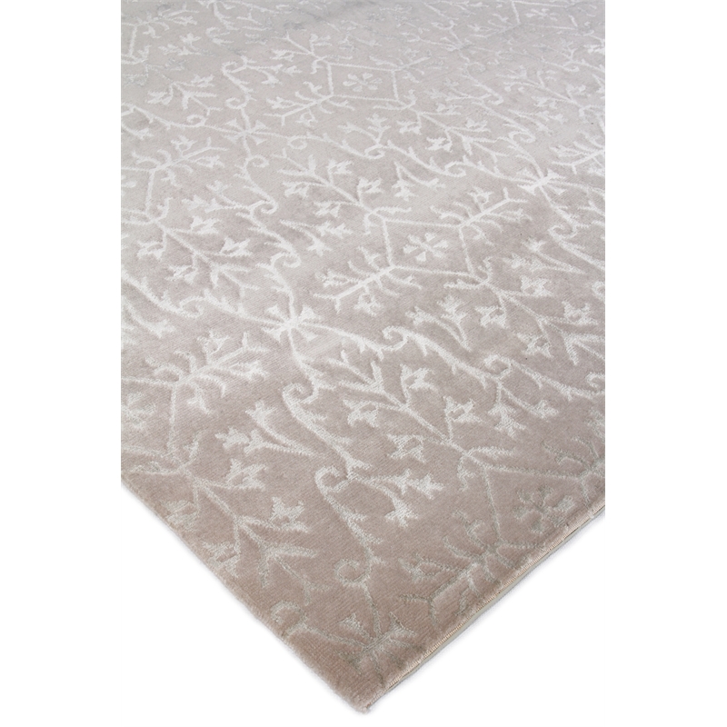 Super Tibetan Hand-Knotted Wool/Bamboo Silk Ivory 13'6