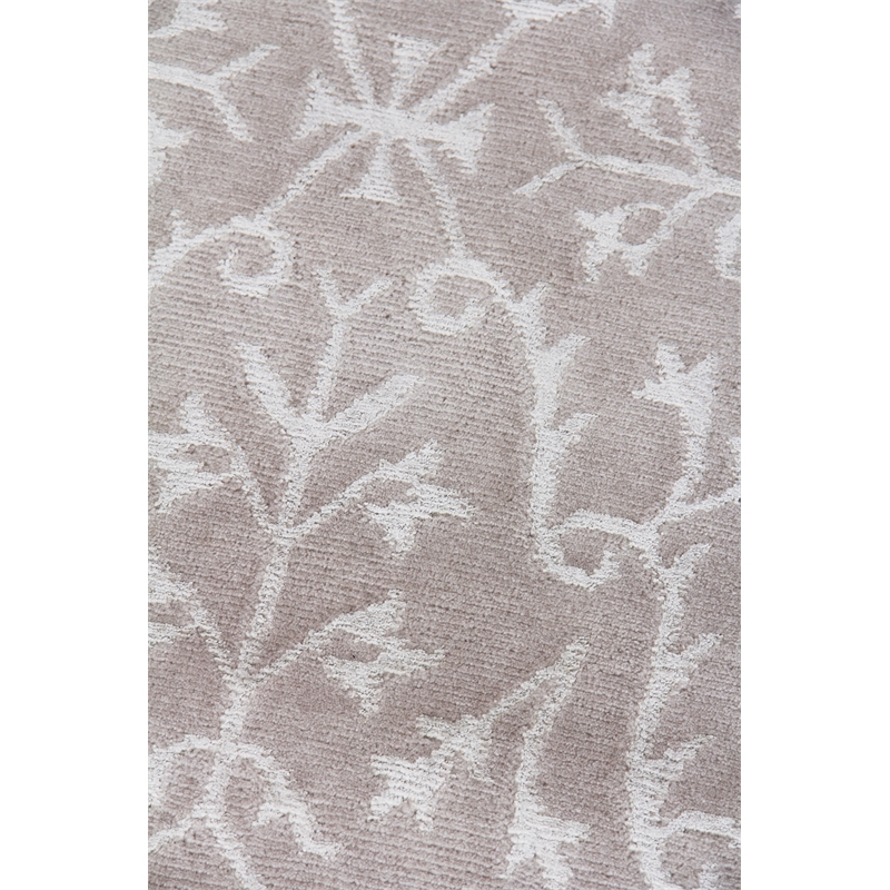 Super Tibetan Hand-Knotted Wool/Bamboo Silk Ivory 14'x18' Area Rug