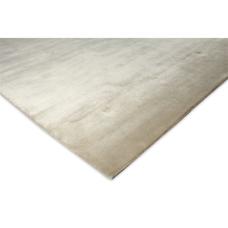 Super Tibetan Hand-Knotted Wool/Bamboo Silk Ivory 9'x12' Area Rug
