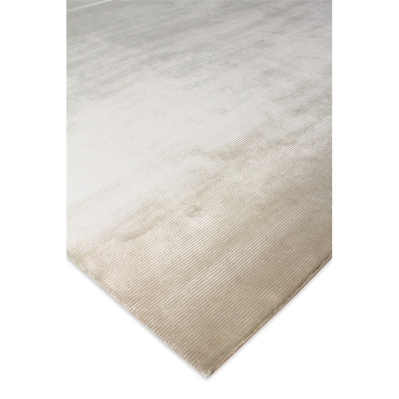 Super Tibetan Hand-Knotted Wool/Bamboo Silk Ivory 9'x12' Area Rug