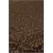 Super Tibetan Hand-Knotted Wool/Bamboo Silk Light Chocolate 6'x9' Area Rug