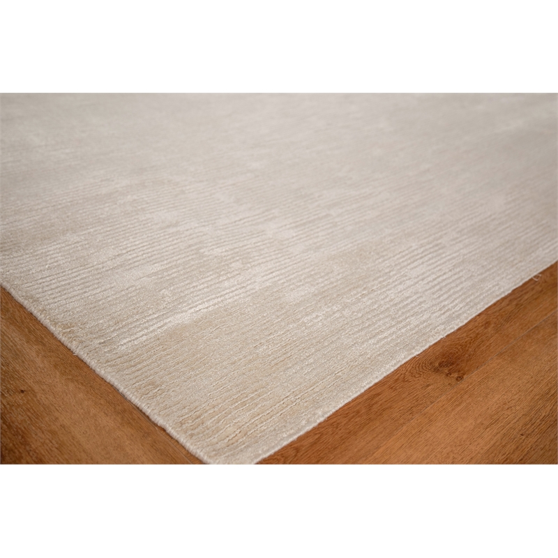 Tangaro Handloomed Bamboo Silk/Banana Silk Ivory 8'x10' Area Rug