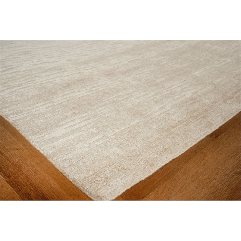 Tangaro Handloomed Bamboo Silk/Banana Silk Light Beige 10'x14' Area Rug