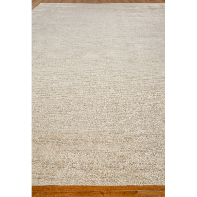 Tangaro Handloomed Bamboo Silk/Banana Silk Light Beige 2'x3' Area Rug