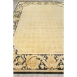 Super Tibetan Hand-Knotted Wool/Bamboo Silk Gold/Black 9'x12' Area Rug