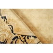 Super Tibetan Hand-Knotted Wool/Bamboo Silk Gold/Black 9'x12' Area Rug