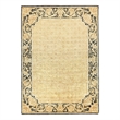 Super Tibetan Hand-Knotted Wool/Bamboo Silk Gold/Black 9'x12' Area Rug