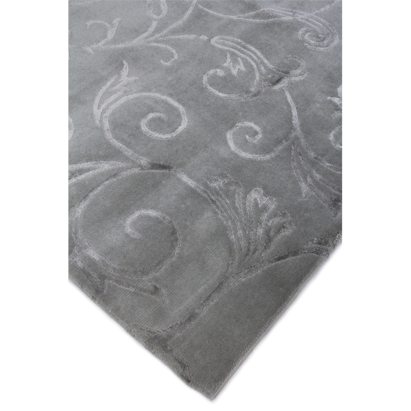 Super Tibetan Hand-Knotted Wool/Bamboo Silk Blue 9'x10' Area Rug