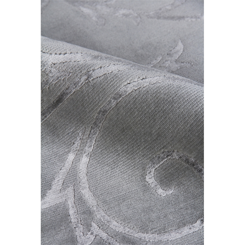 Super Tibetan Hand-Knotted Wool/Bamboo Silk Blue 9'x12' Area Rug