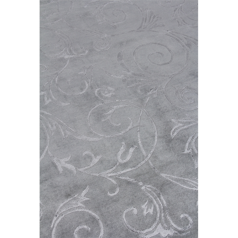 Super Tibetan Hand-Knotted Wool/Bamboo Silk Blue 9'x12' Area Rug