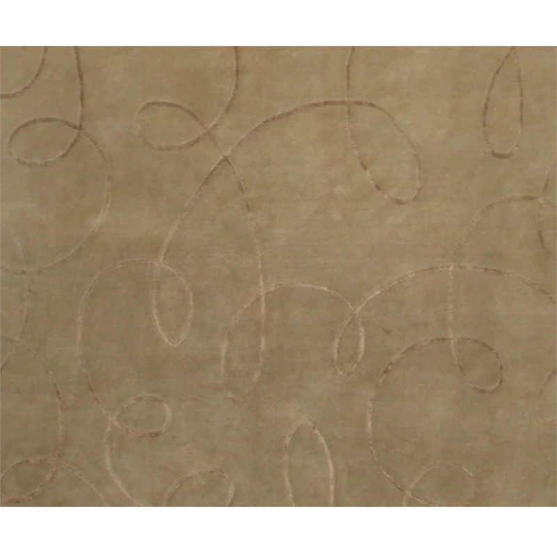 Super Tibetan Hand-Knotted Wool/Bamboo Silk Beige 8'x10' Area Rug