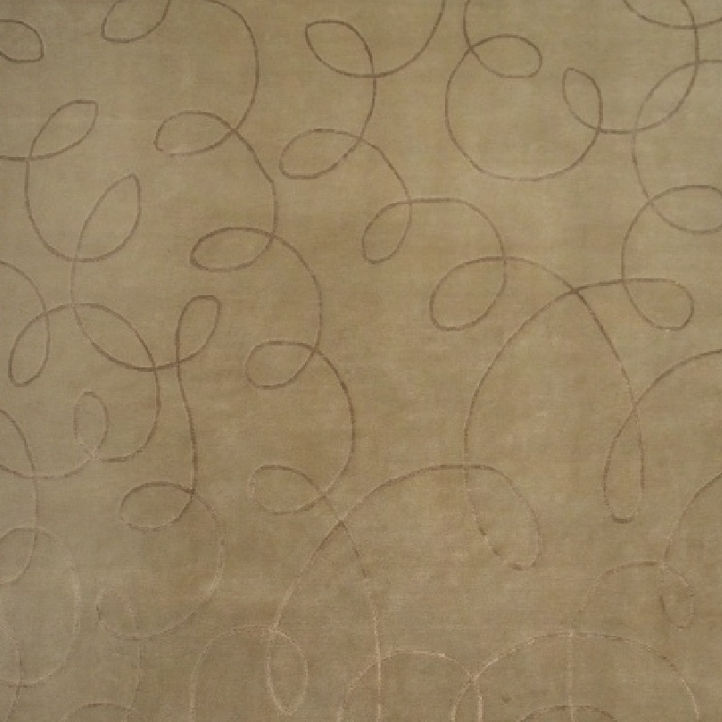 Super Tibetan Hand-Knotted Wool/Bamboo Silk Beige 8'x10' Area Rug