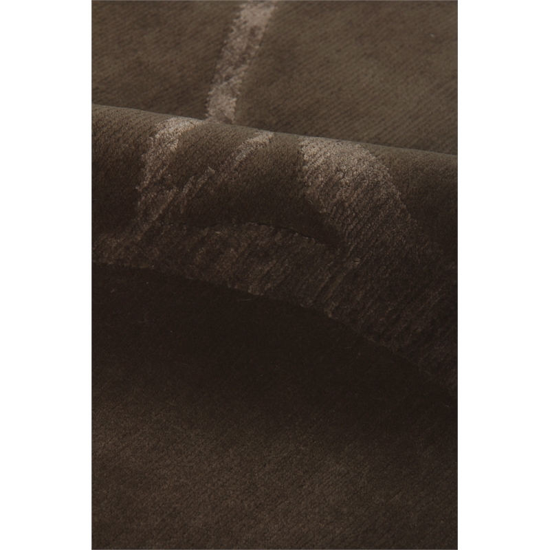 Super Tibetan Hand-Knotted Wool/Bamboo Silk Light Chocolate 9'x12' Area Rug