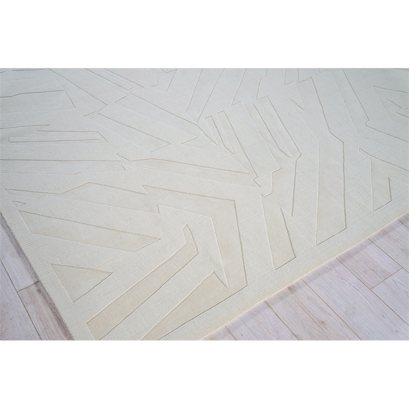 Tempo Handloomed New Zealand Wool Light Beige 12'x15' Area Rug