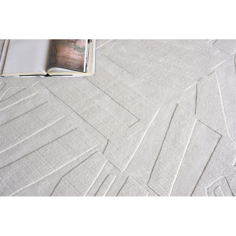 Tempo Handloomed New Zealand Wool Light Beige 8'x10' Area Rug