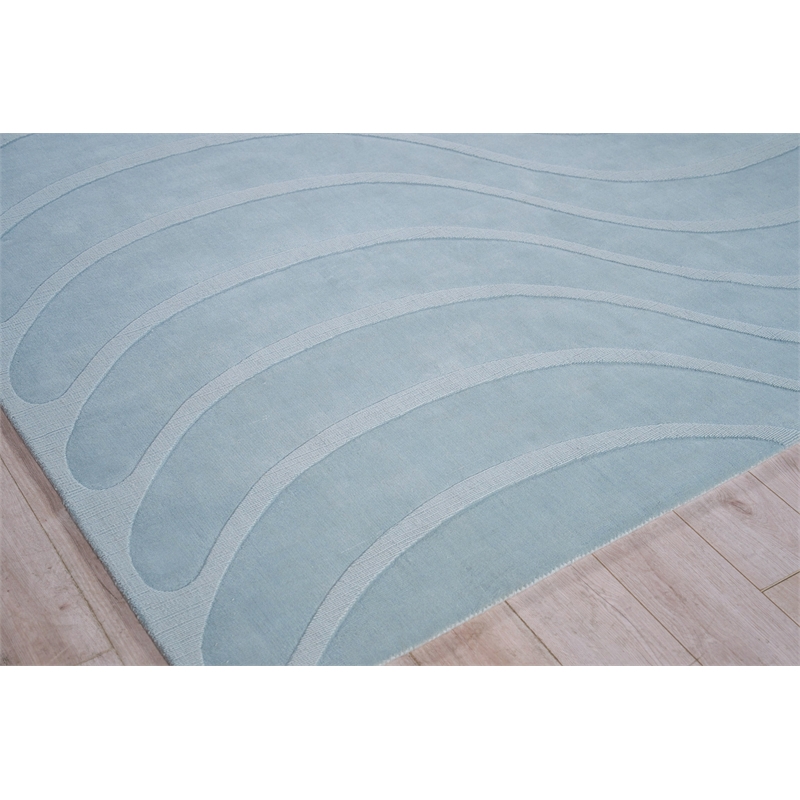 Tempo Handloomed New Zealand Wool Light Blue 12'x15' Area Rug
