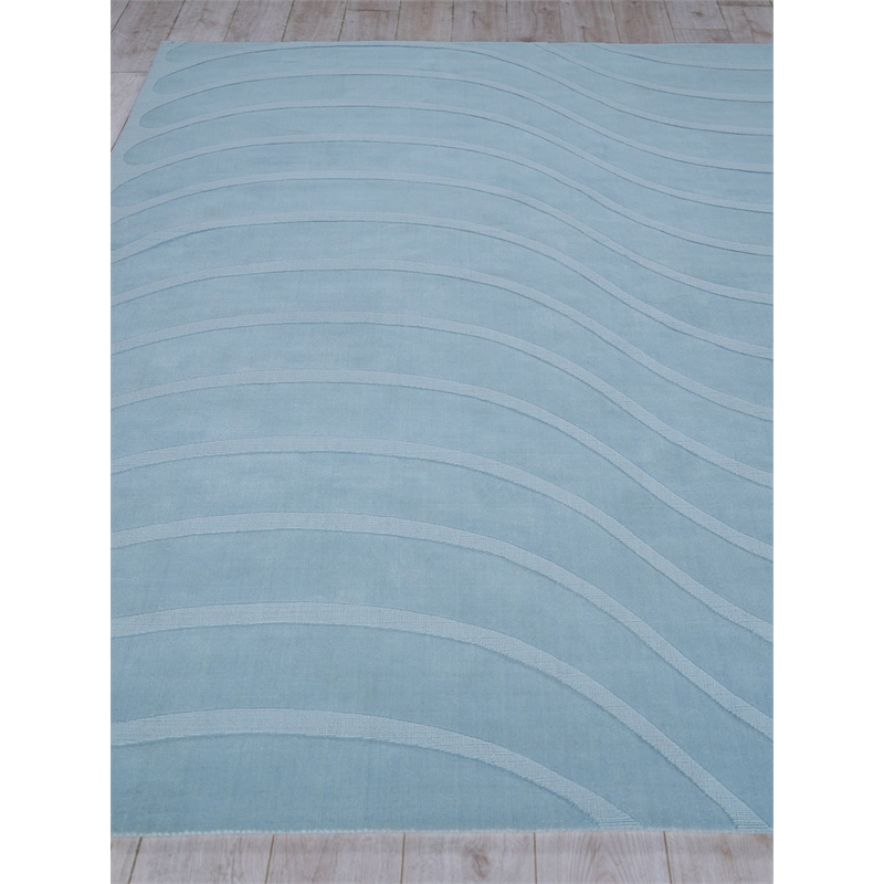 Tempo Handloomed New Zealand Wool Light Blue 12'x15' Area Rug
