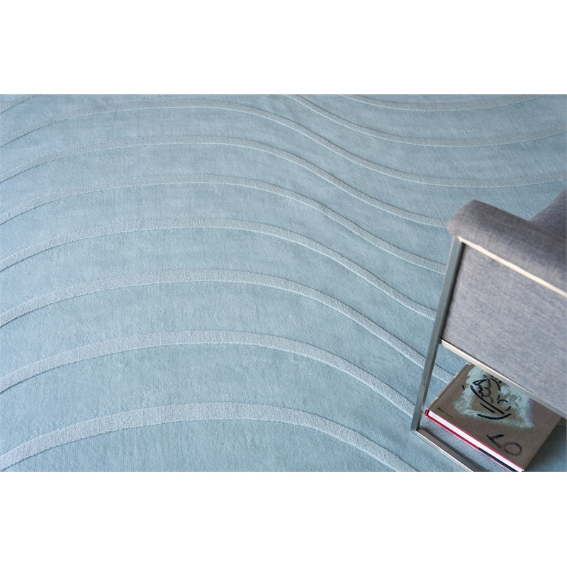 Tempo Handloomed New Zealand Wool Light Blue 12'x15' Area Rug