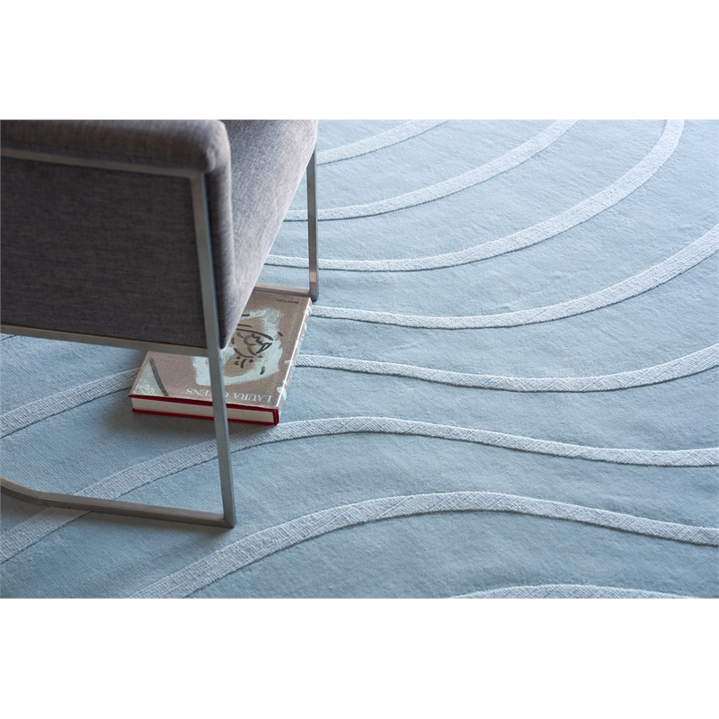Tempo Handloomed New Zealand Wool Light Blue 12'x15' Area Rug