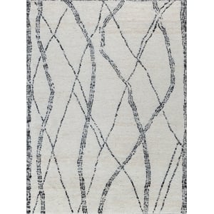 Tahoe Hand-Knotted Wool Ivory/Black 8'x10' Area Rug