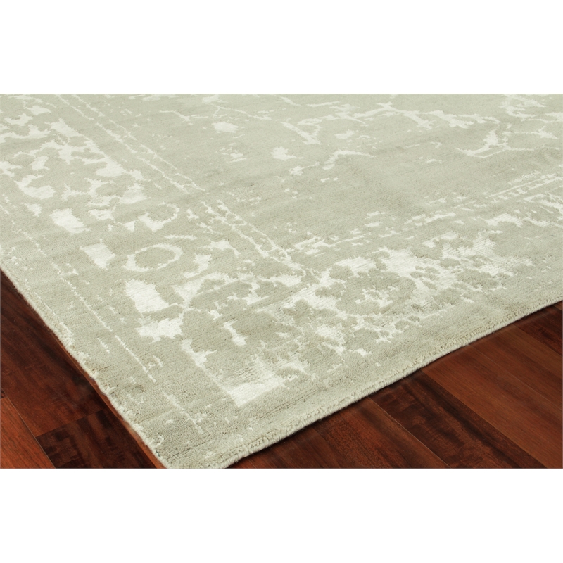 Terras Hand-Knotted Wool/Bamboo Silk Gray/Platinum 14'x18' Area Rug