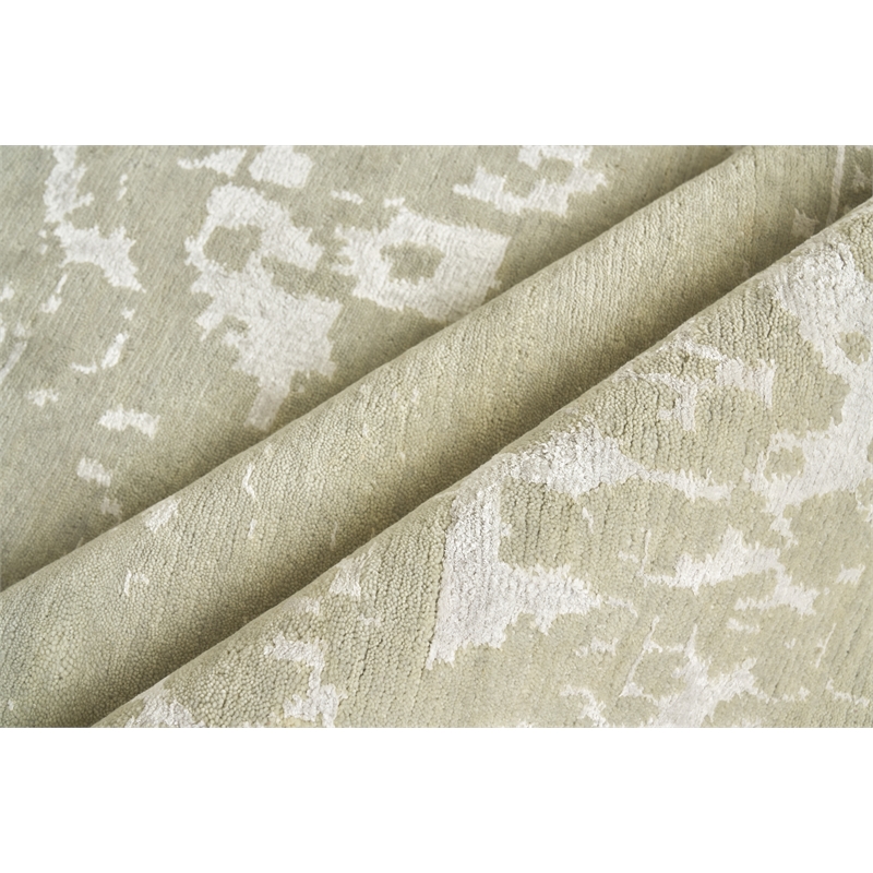 Terras Hand-Knotted Wool/Bamboo Silk Gray/Platinum 14'x18' Area Rug