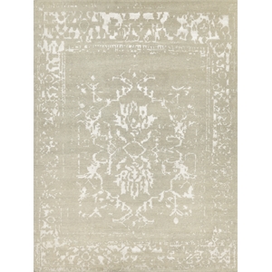 Terras Hand-Knotted Wool/Bamboo Silk Gray/Platinum 8'x10' Area Rug