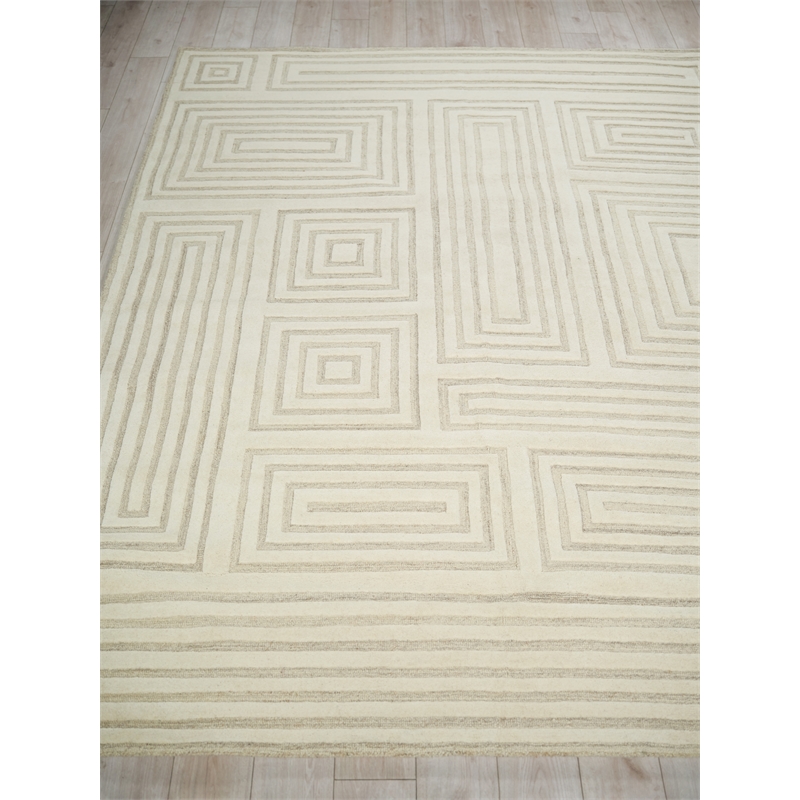 Teton Hand-Tufted New Zealand Wool Cream/Ivory 6'x9' Area Rug