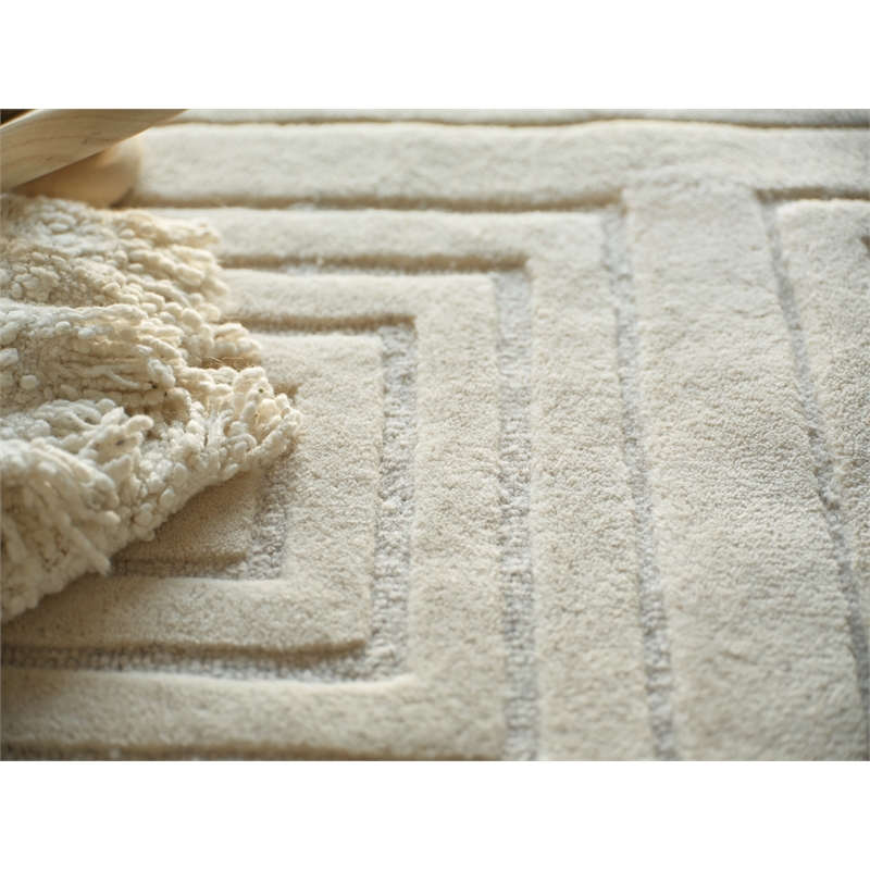 Teton Hand-Tufted New Zealand Wool Silver/Ivory 8'x10' Area Rug