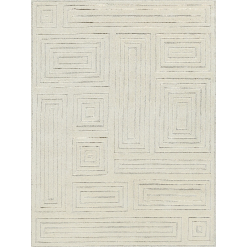 Teton Hand-Tufted New Zealand Wool Silver/Ivory 8'x10' Area Rug