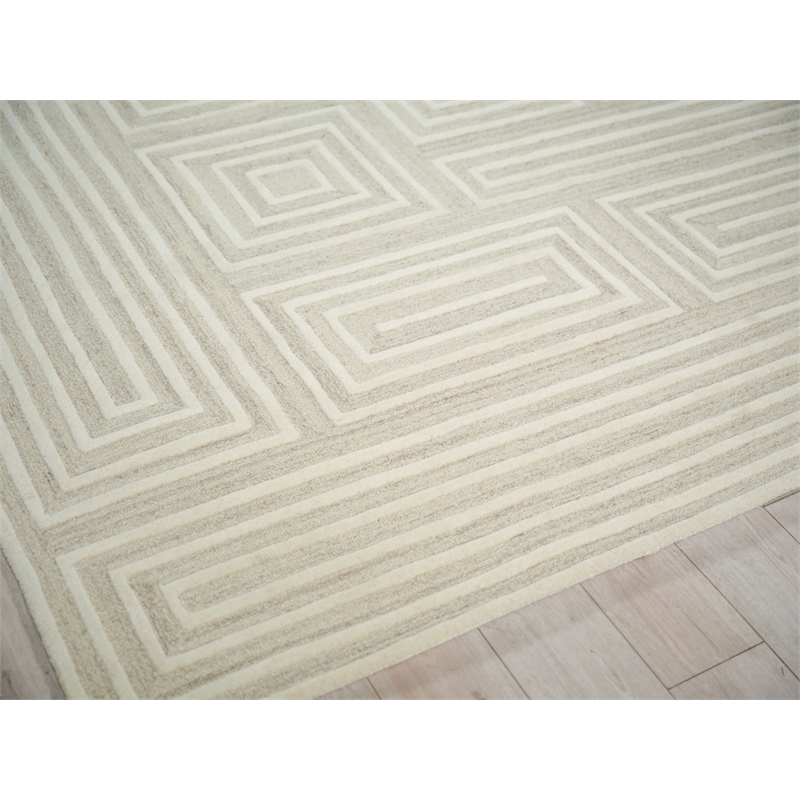 Teton Hand-Tufted New Zealand Wool Cream/Ivory 6'x9' Area Rug