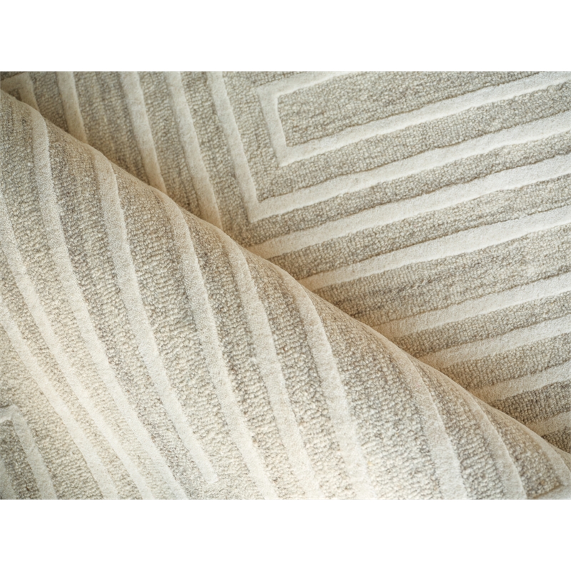 Teton Hand-Tufted New Zealand Wool Cream/Ivory 6'x9' Area Rug