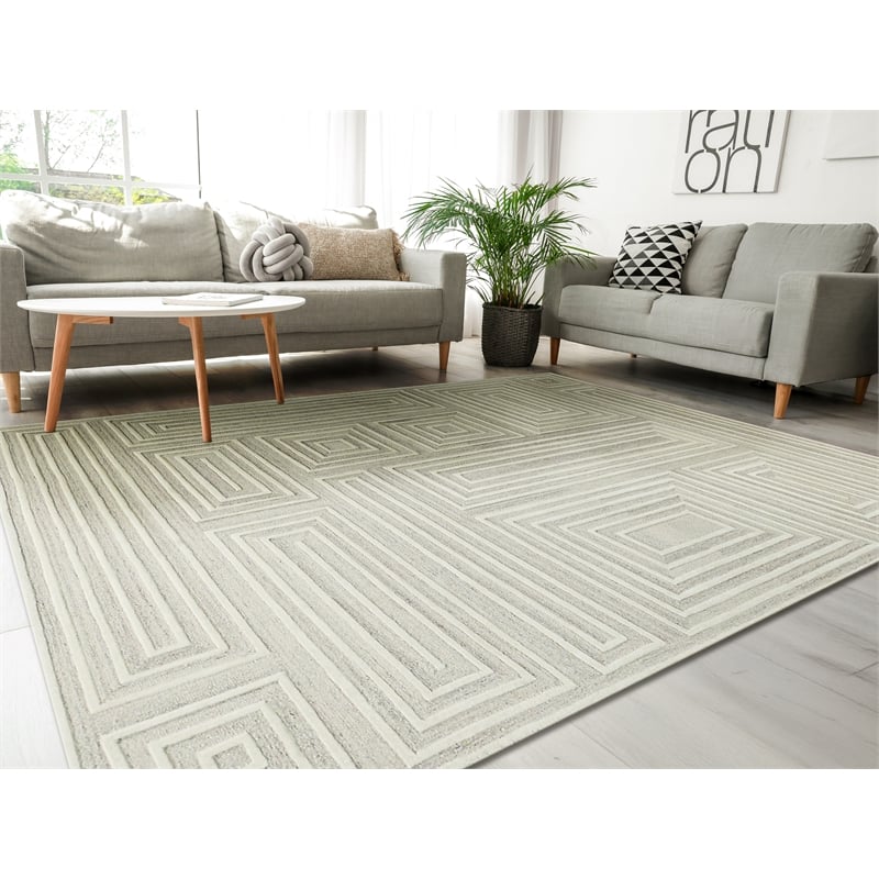 Teton Hand-Tufted New Zealand Wool Cream/Ivory 6'x9' Area Rug