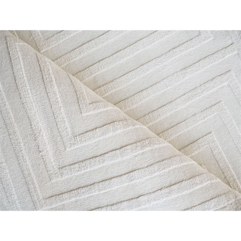 Tovello Modern Handloomed Silky Nylon White 8'x10' Area Rug