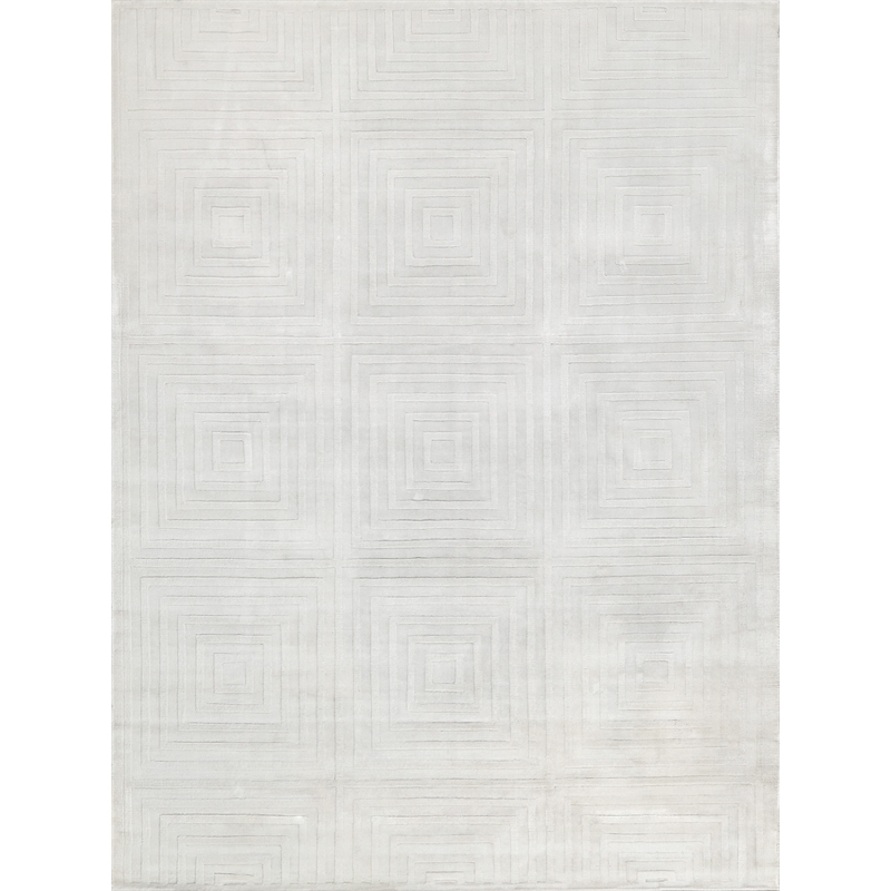 Tovello Modern Handloomed Silky Nylon White 8'x10' Area Rug