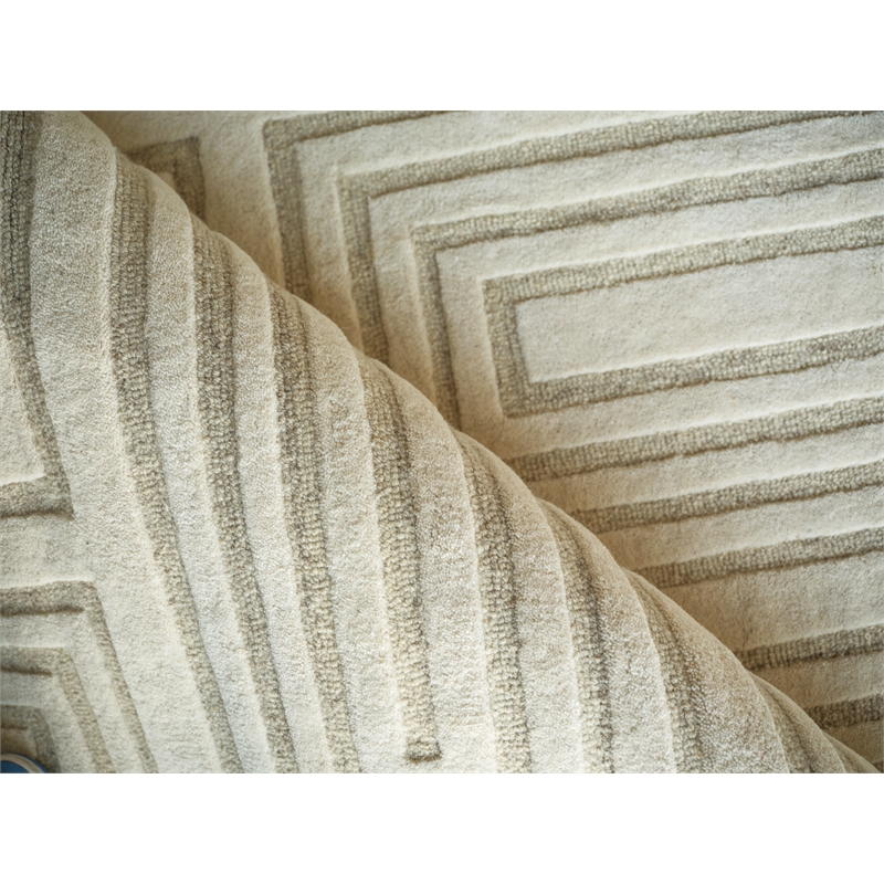 Teton Hand-Tufted New Zealand Wool Cream/Ivory 9'x12' Area Rug