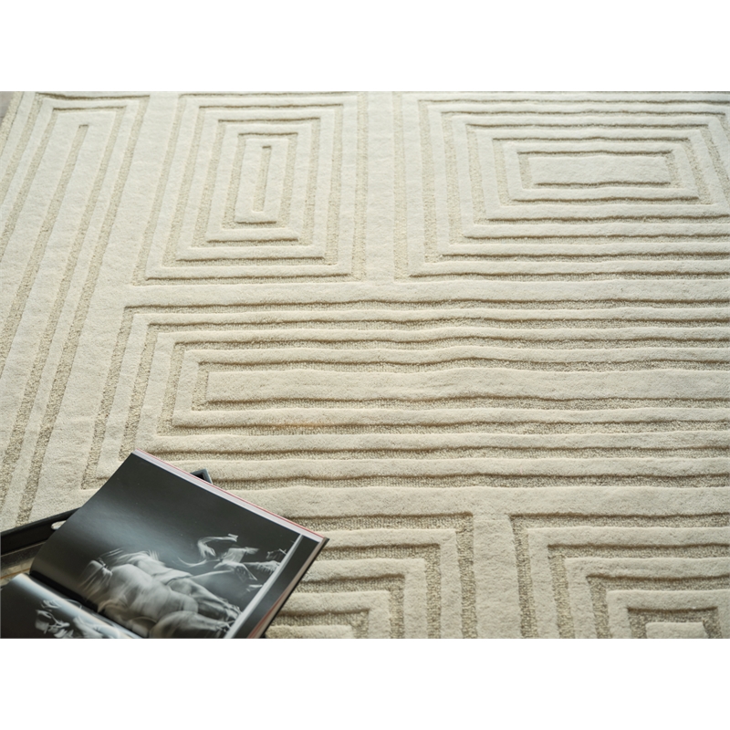 Teton Hand-Tufted New Zealand Wool Cream/Ivory 9'x12' Area Rug